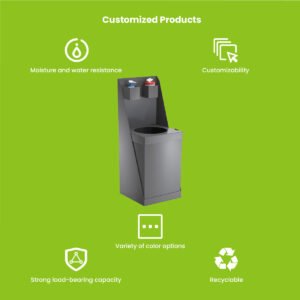PPBOXY OEM/ODM custom PP corrugated product manufacturing — from customer design to finished product, die-cutting, CNC routing, welding, and printing