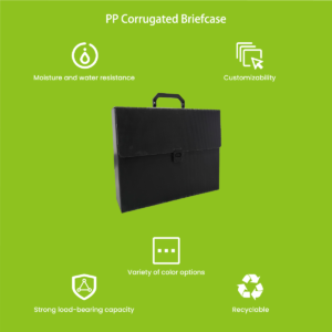 PP hollow board briefcase with clasp closure — lightweight professional document transport