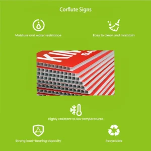 Corflute signs — UV-stable printed PP corrugated sign board, white, 3mm
