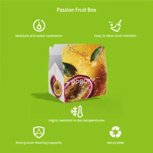 Passion fruit box calibrated ventilation pattern respiratory heat and ethylene removal