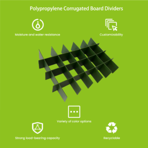 Custom PP corrugated board dividers stacked for shipping
