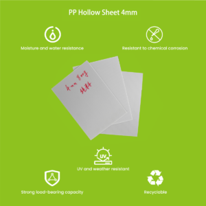 4mm polypropylene hollow sheet close-up showing twin-wall fluted core
