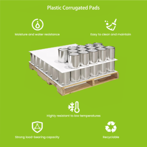 Stackable plastic corrugated pads made from reusable polypropylene sheet