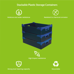 Open-cavity stackable storage container with optional partition inserts