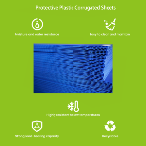 Protective plastic corrugated wall guard panel with anti-slip embossed surface for renovation