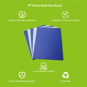 Halogen-free flame retardant PP corrugated board self-extinguishing test specimen