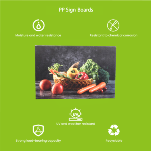 Double-sided PP sign board with real estate FOR SALE print on corona-treated surface