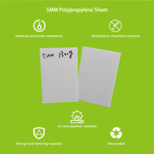 5mm PP corrugated sheet dual-sided white finish close-up