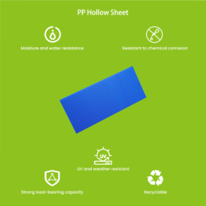 PP twin-wall hollow sheet cross-section showing internal ribbing structure