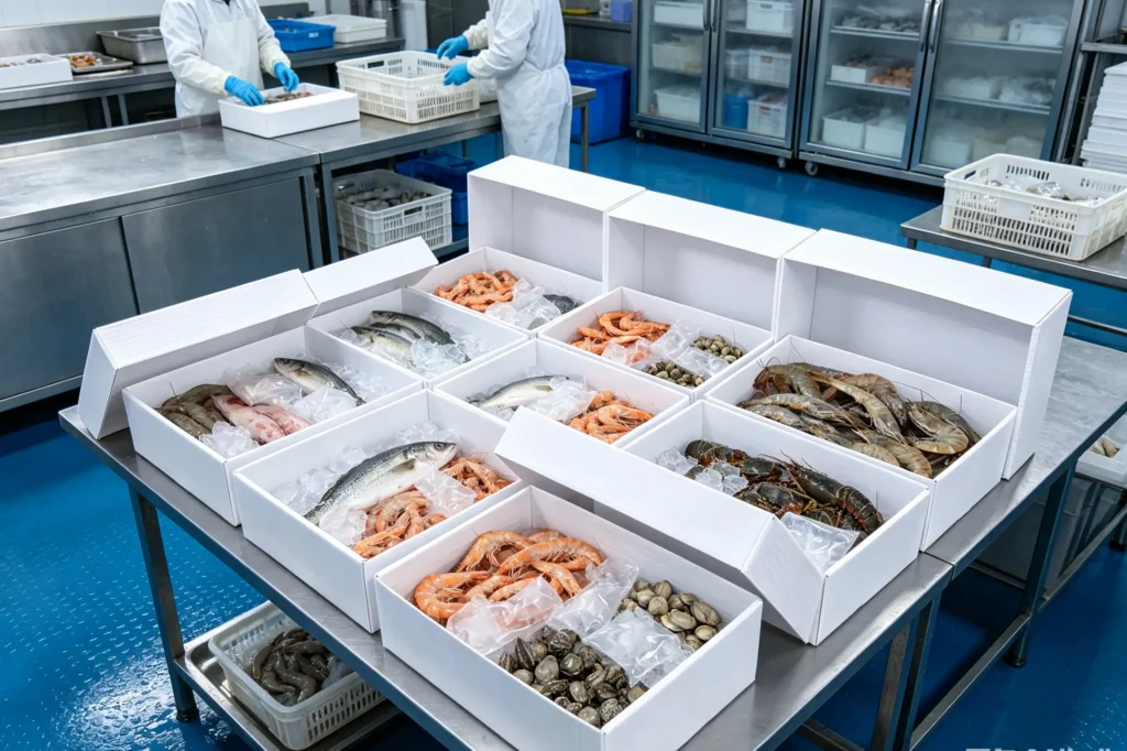 PP fish shipping boxes for fresh fish shrimp and shellfish transportation